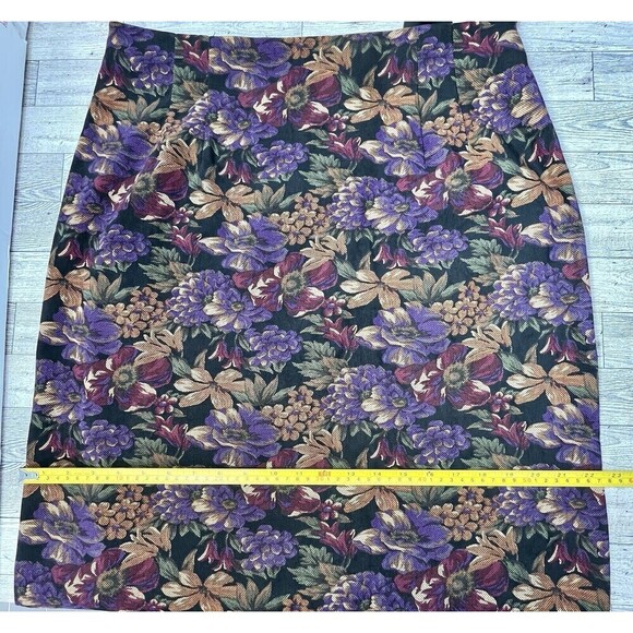 Briggs NY Floral Dark Red Purple Maxi Skirt 16 90s Whimsigoth Fairy Grunge Soft - Picture 8 of 11